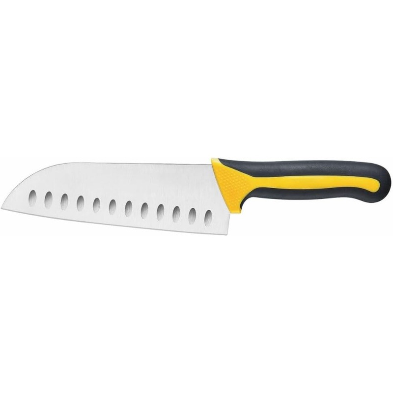 7 Blade Santoku Knife Hollow Ground German Steel with Polypropylene Handle- Razor Sharp Kitchen Chefs Knife for Meat Poultry Cutting Home Kitchen Restaurants