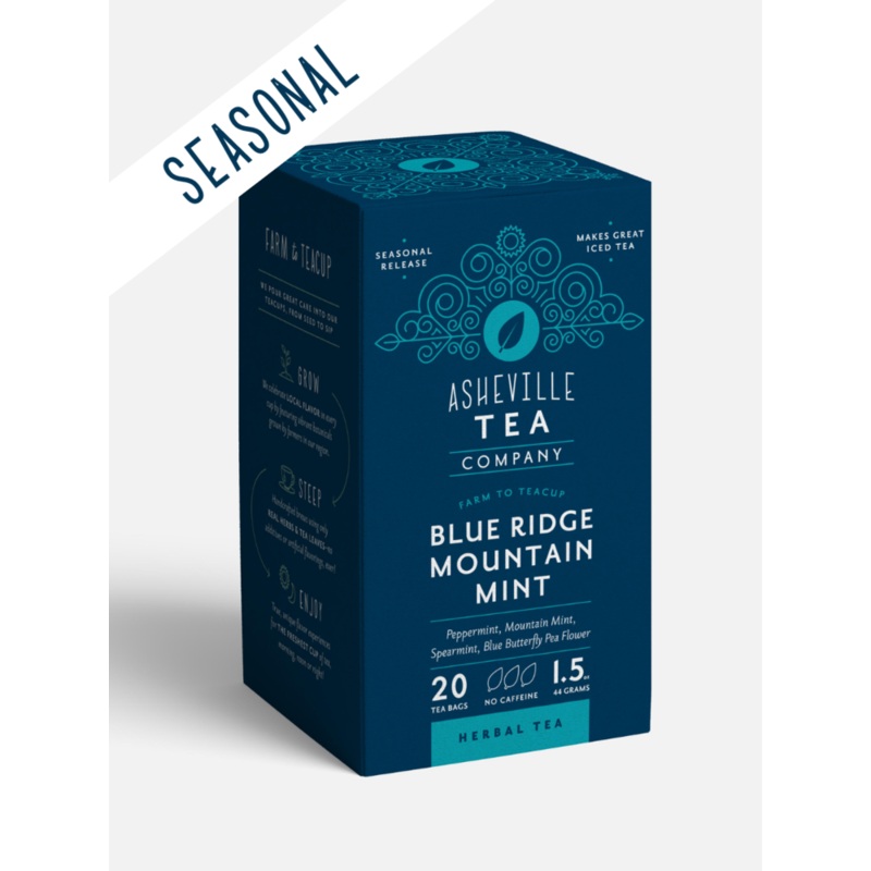 Asheville Tea Blue Ridge Mountain Mint Tea Box, 20 tea bags