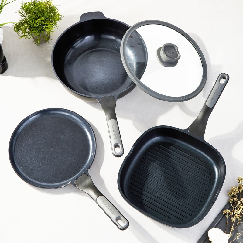 BergHOFF Leo Stone+ 4Pc Nonstick Ceramic Cookware Set