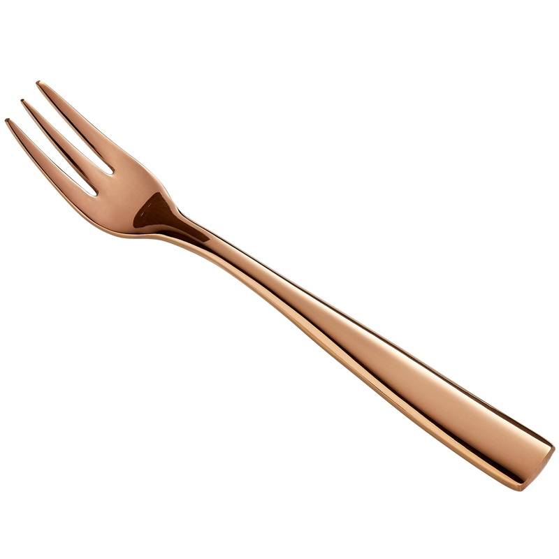 Bon Chef S3008RG Manhattan 5 3/8″ 18/10 Extra Heavy Weight Rose Gold Stainless Steel Oyster Fork – 12/Pack