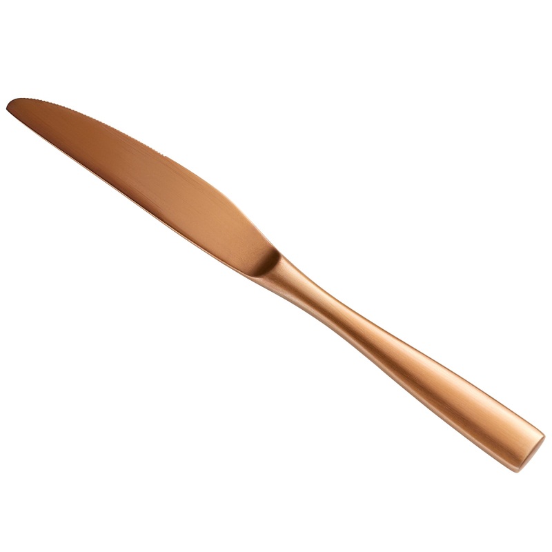 Bon Chef S3011RGM Manhattan 9″ 18/10 Extra Heavy Weight Matte Rose Gold Stainless Steel Dinner Knife – 12/Pack