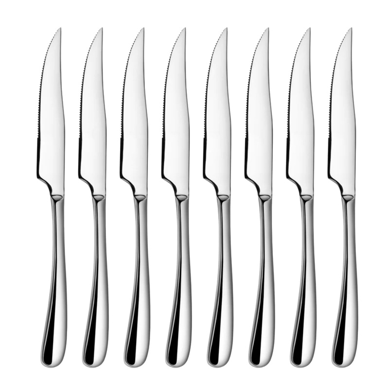 Cangshan Rain II Series 8-Piece Stainless Steel Forged Steak Knife Set in Bamboo Storage Chest