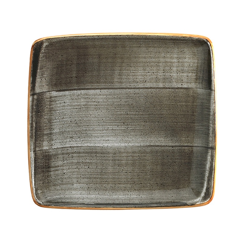 Space 10.5″ x 10″ Square Grey Porcelain Plate