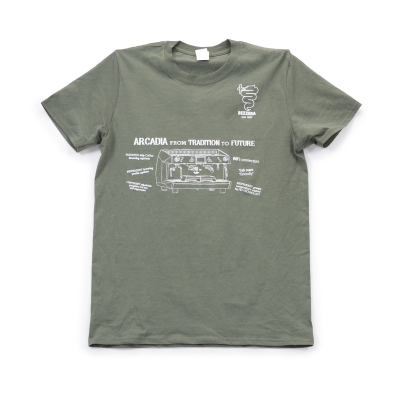 Bezzera Machine Drawing Green T-Shirt – Size XL