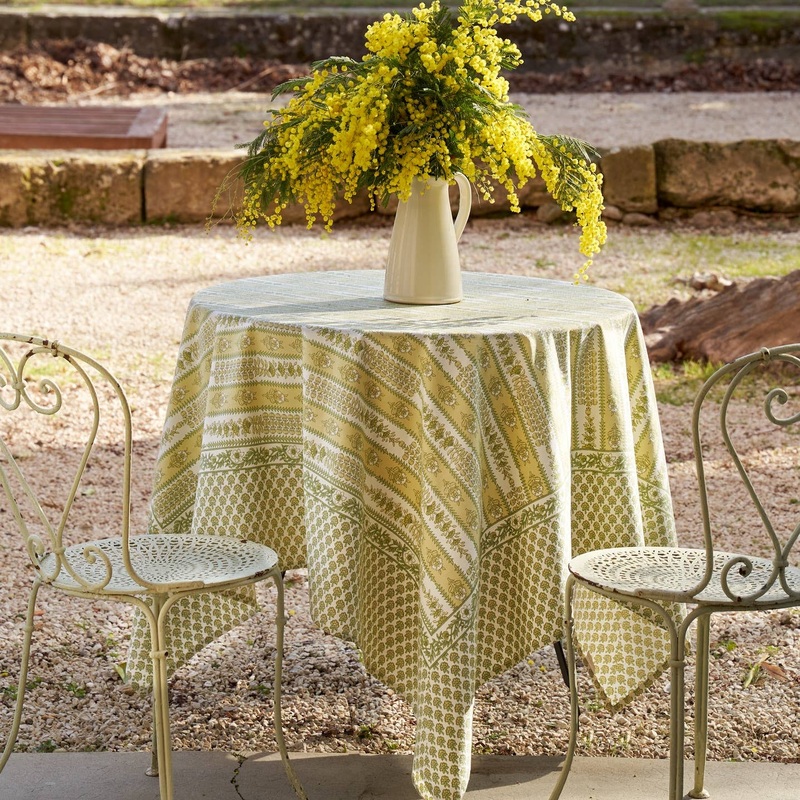 Couleur Nature Provence Avignon Pistache Tablecloth