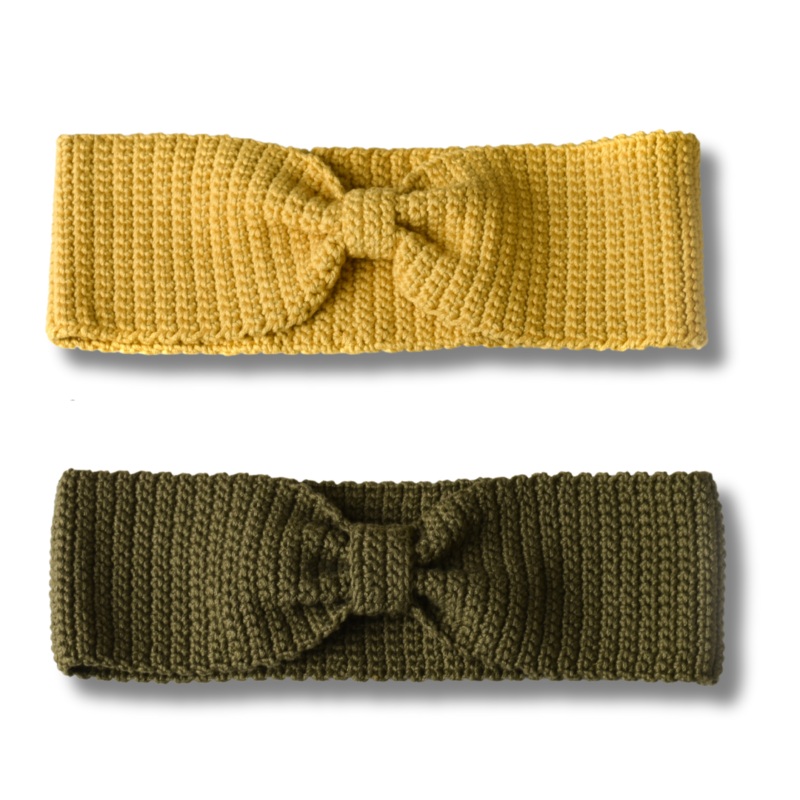 Crocheted Knotted Headband for Women by World Orphans – Mustard OR Olive