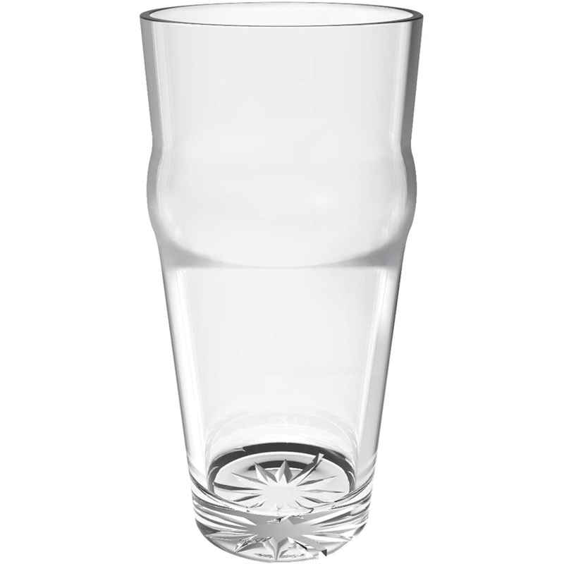 English Pub Glass Polycarbonate with Starburst Heavy Base Clear Color Comes in each- Pint Glass British Beer Glass Classics Craft Beer Glass Tumbler Pub Beer Glass