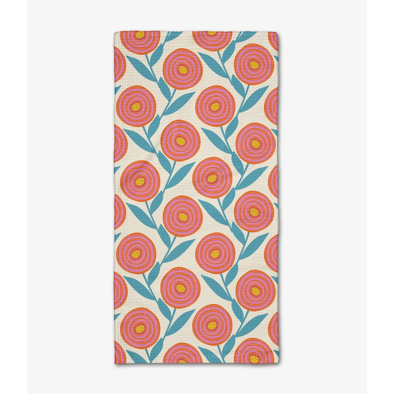Geometry Happy Ranunculus Kitchen Towel