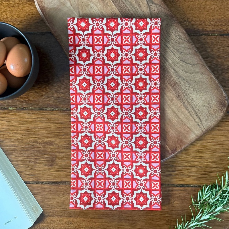 New Wing Studio – Tea Towel Peppermint Pink