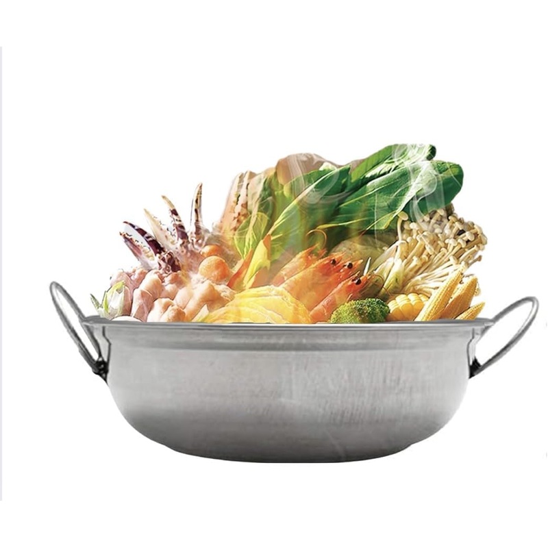 Stainless Steel Round Wok Chafer Body with Lid- Round Chafing Dish Chaffing Servers with Cover Food Warmer for Home Restaurant Parties Buffets