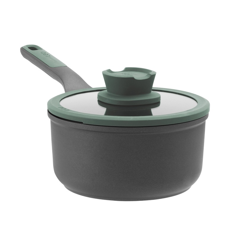 BergHOFF Forest Non-stick Cast Aluminum Saucepan 7″, 2.1qt. With Glass Lid