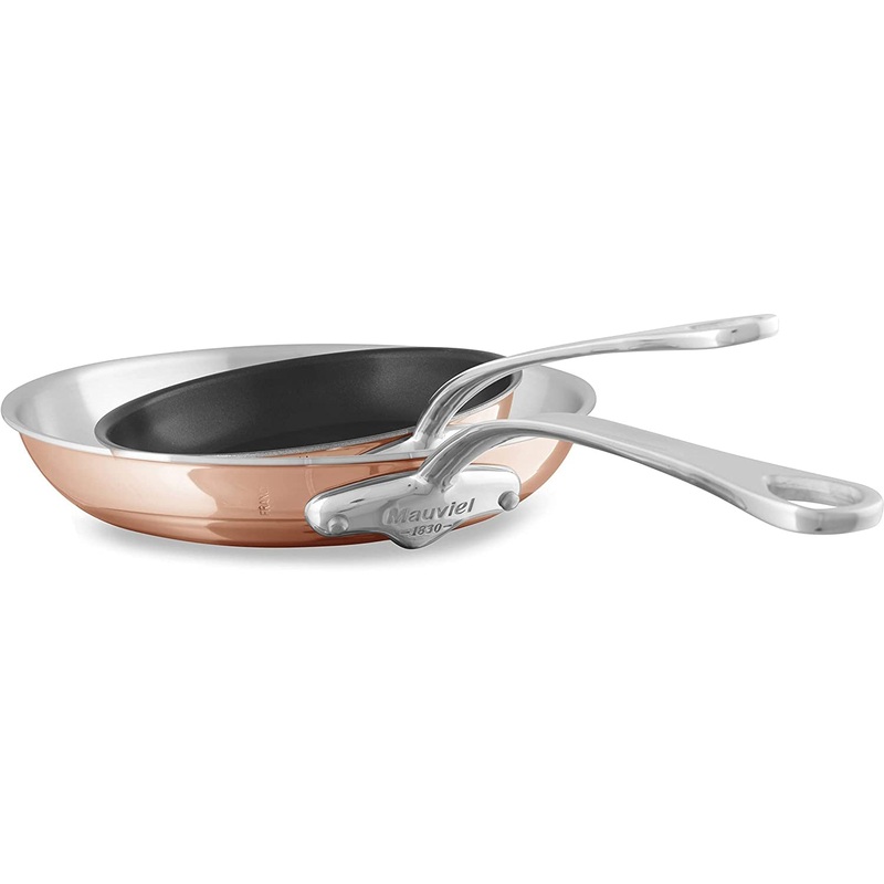 Mauviel M’Heritage M’6 S 2-Piece Induction Copper Frying Pan Set With Cast Stainless Steel Handles