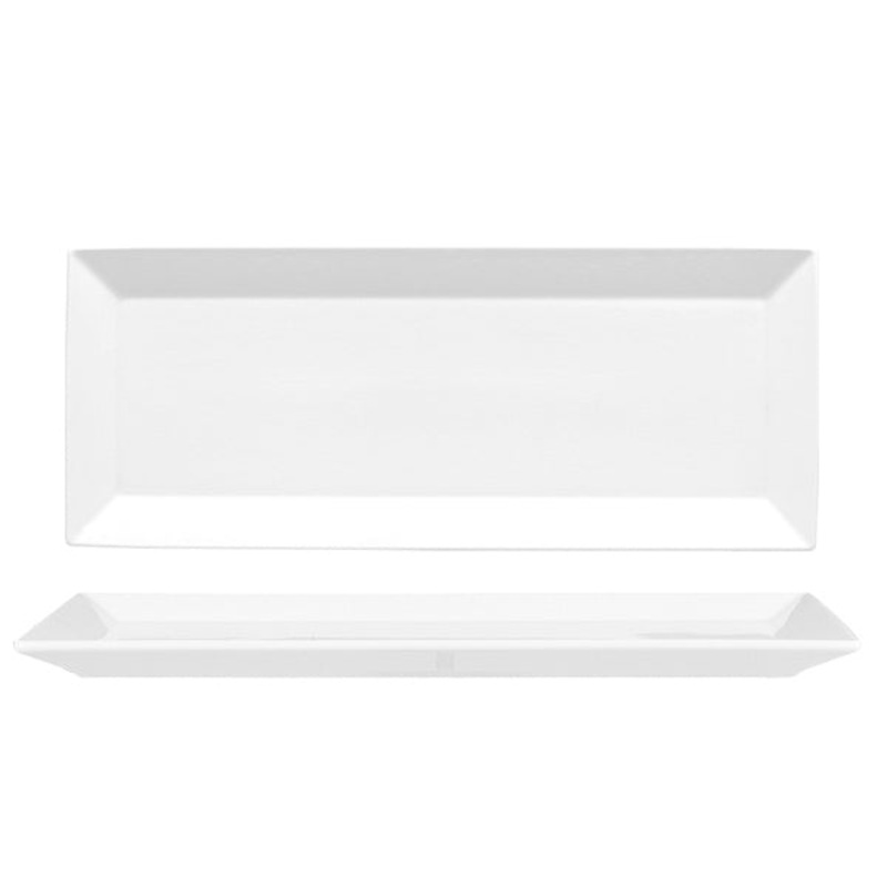 Porcelain Merid 13.5″ x 5.5″ x h:0.75″ Square White Porcelain Platter