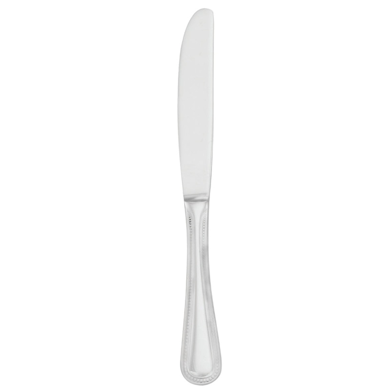 Walco 9245 Classic Bead 8 13/16″ 18/10 Stainless Steel Extra Heavy Weight Solid Handle Dinner Knife – 12/Pack