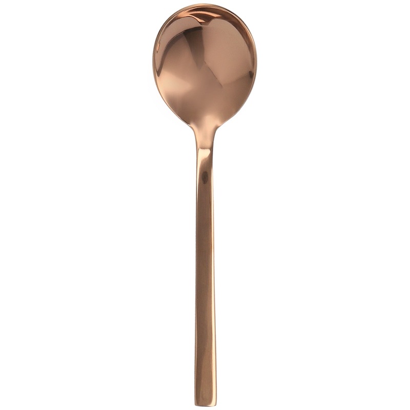 Walco RG0912 Semi 7″ 18/10 Rose Gold Stainless Steel Extra Heavy Weight Bouillon Spoon – 12/Pack