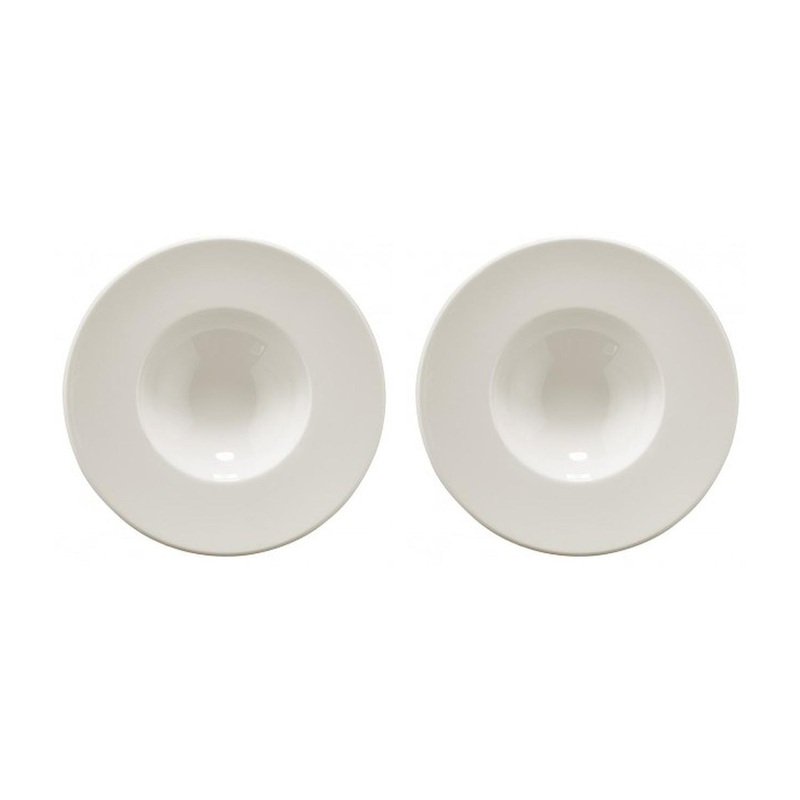 Banquet dia.11″ h:2.5″ 14 oz. Round Warm White Porcelain Bowl (Set of 2)