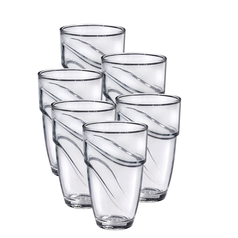 Duralex Wave Made in France Glass Tumbler, Set of 6