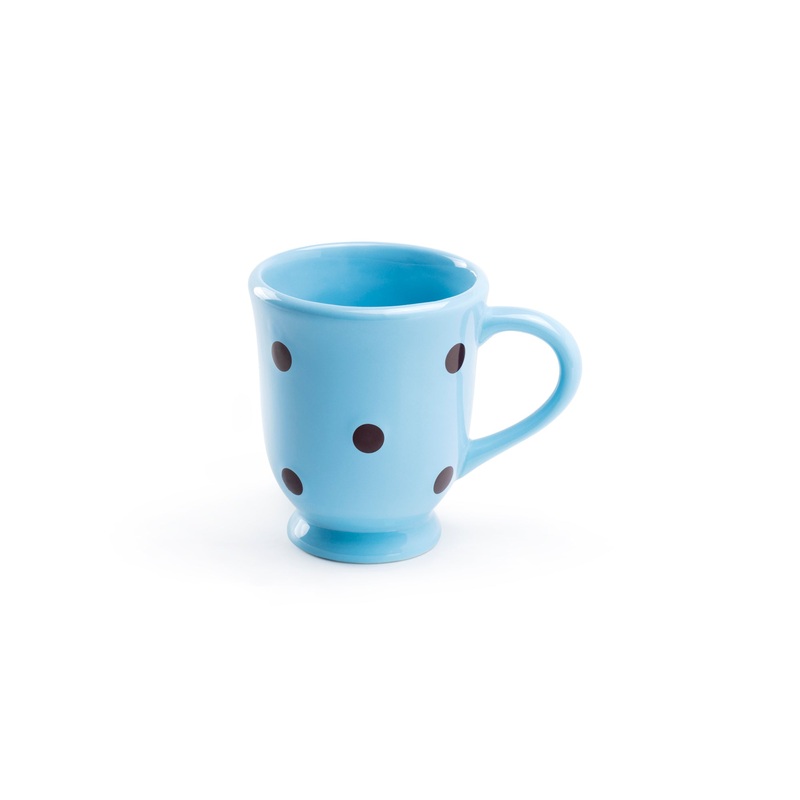 Polka Dots Mug – Brown on Blue