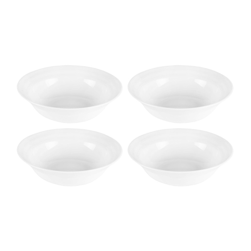 Porcelain Lizbon dia.7.25″ h:2.25″ 24 oz. Round White Porcelain Bowl (Set of 4)