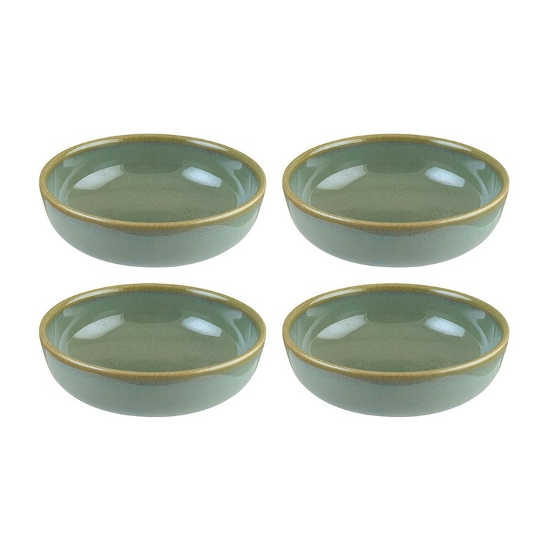 Sage dia.5.5″ h:2″ 15 oz. Round Green Porcelain Bowl (Set of 4)
