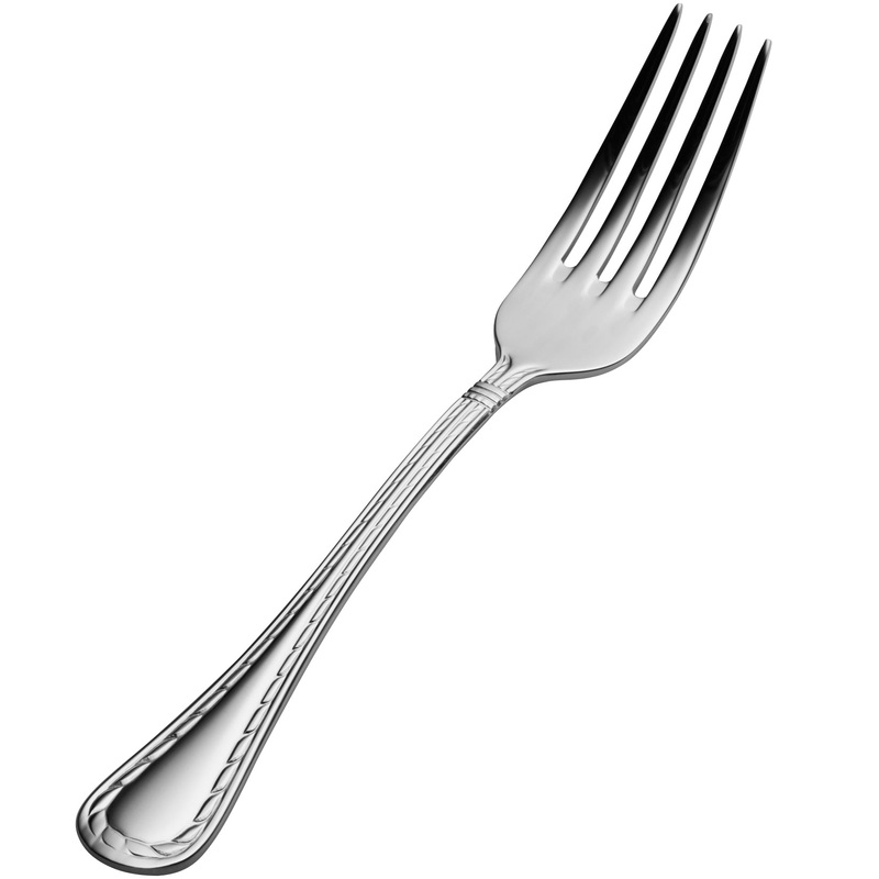Bon Chef S405 Amore 7 1/2″ 18/10 Extra Heavy Weight Stainless Steel Regular Dinner Fork – 12/Pack