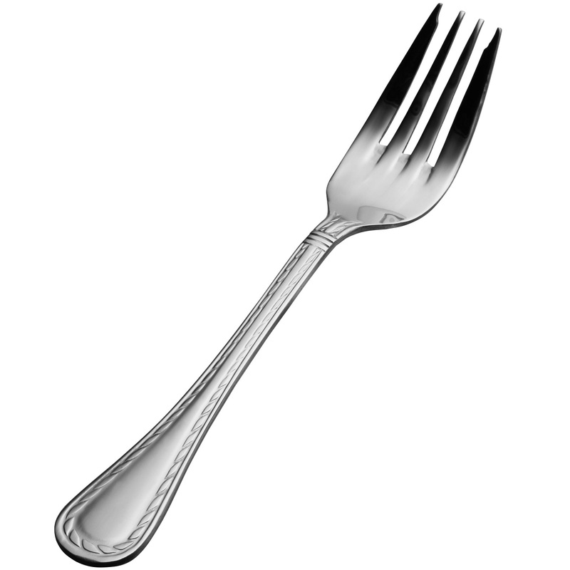 Bon Chef S407 Amore 7 1/16″ 18/10 Extra Heavy Weight Stainless Steel Salad/Dessert Fork – 12/Pack