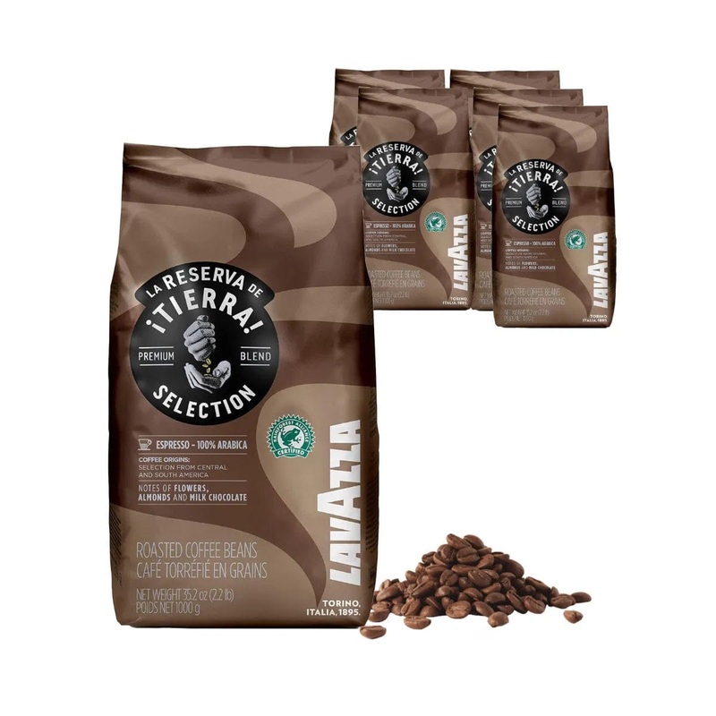 Lavazza La Reserva de Tierra! Selection Espresso Whole Coffee Beans Value Pack (6x 1kg / 2.2lb)