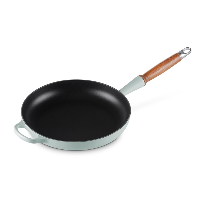 Le Creuset Cast Iron 10.25″ Sea Salt Fry Pan with Wood Handle