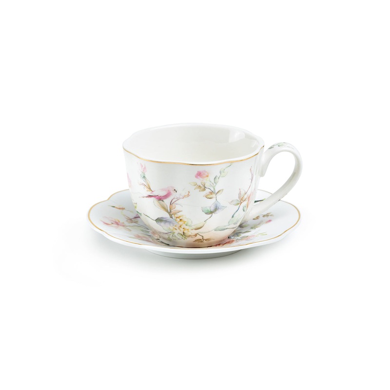 Magnolia Garden Fine Porcelain Tea Cup and Saucer