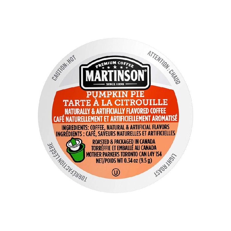 Martinson Coffee Pumpkin Pie Single Serve Pods (Box of 24)