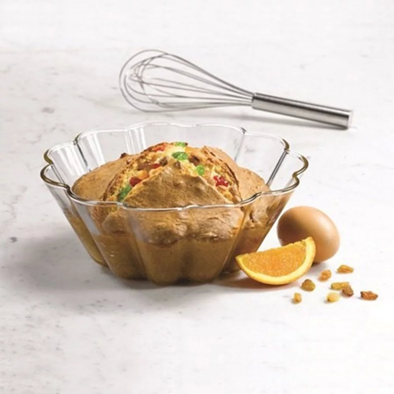 Pasabahce Glass Cake Mold Cake Pan, Fluted Baking Dish for Oven, 57 oz