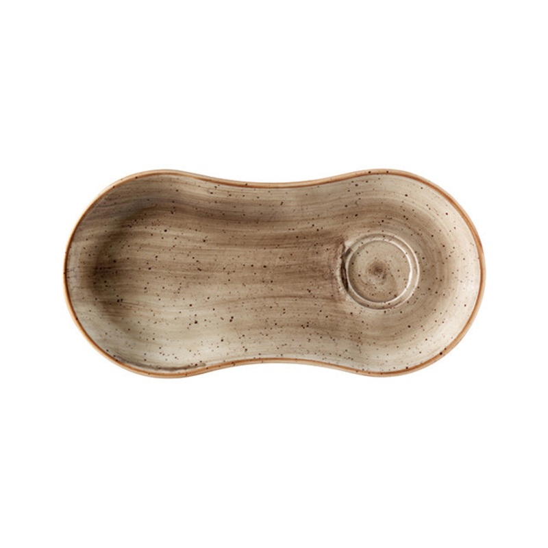 Terrain 10″ x 4.75″ Oval Brown Porcelain Saucer