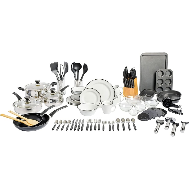 Gibson Home 95-Piece Complete Kitchen Starter Kit – Dinnerware, Cookware, Bakeware, Kitchen Tools