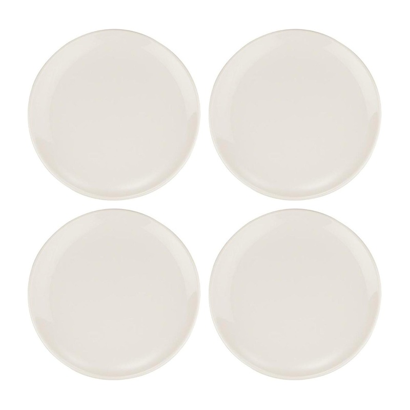 Gourmet dia.8.25″ Round Warm White Porcelain Plate (Set of 4)