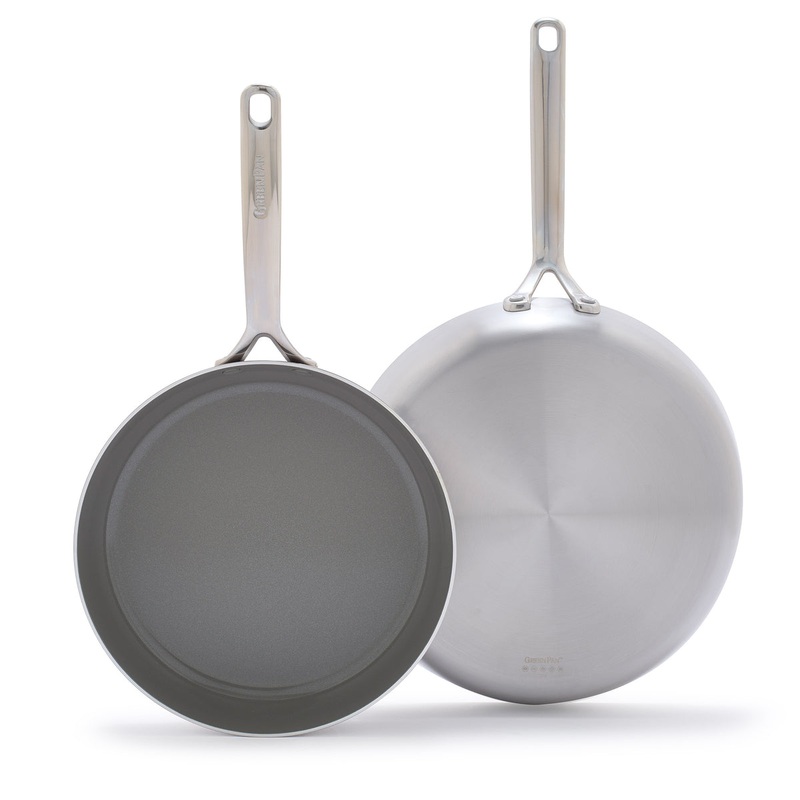 GP5 Stainless Steel 10″ and 12″ Frypan Set | Mirror Handles