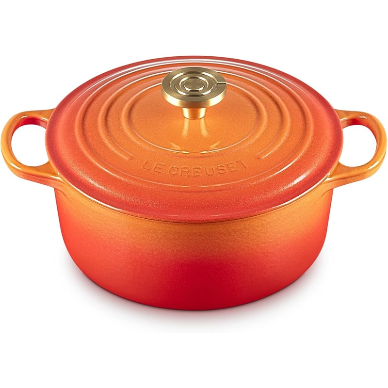 Le Creuset 4 1/2 Qt. Enameled Cast Iron Signature Round Dutch Oven w/Crucible Knob – Flamme Doree