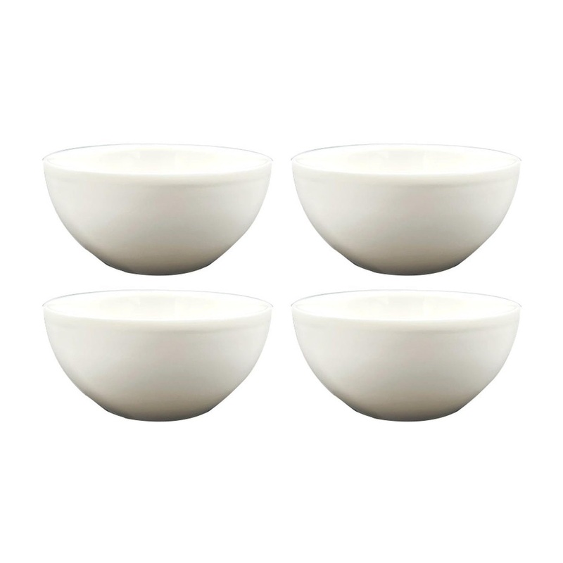 Moove dia.4.5″ h:2.25″ 10 oz. Round Warm White Porcelain Bowl (Set of 4)
