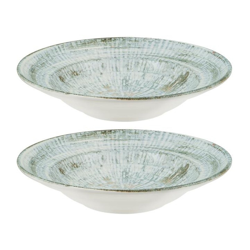 Odette dia.9.5″ h:2″ 14 oz. Round Decorated Porcelain Bowl (Set of 2)
