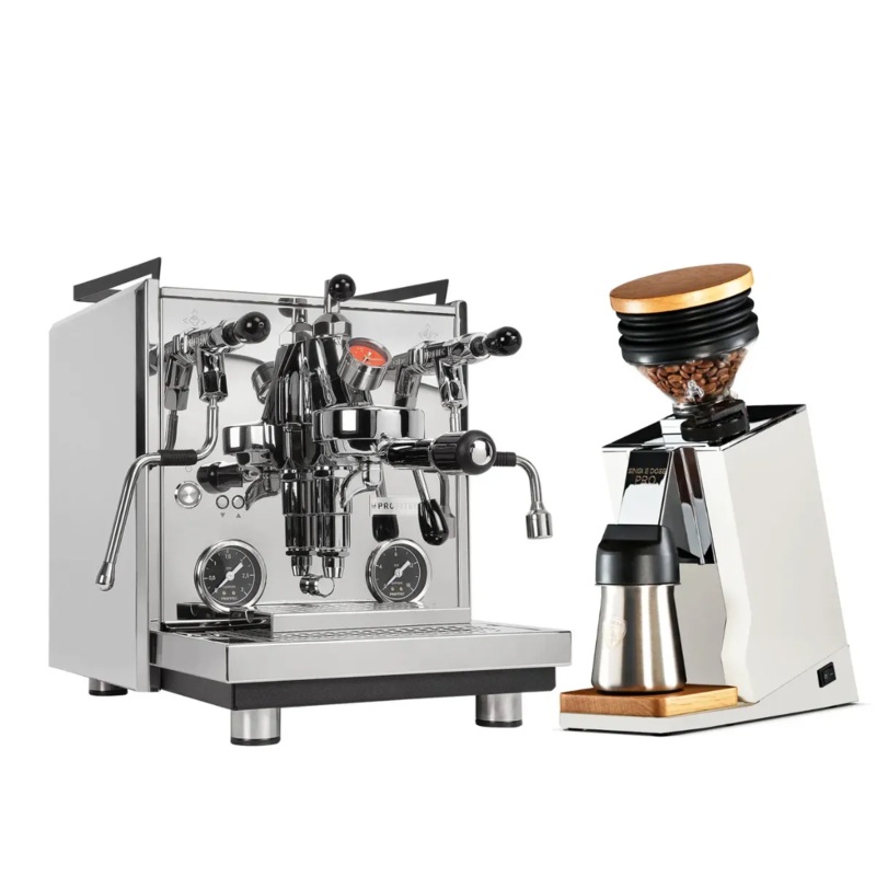 Profitec Drive Espresso Machine with Eureka Oro Single Dose Pro Grinder(White) Bundle