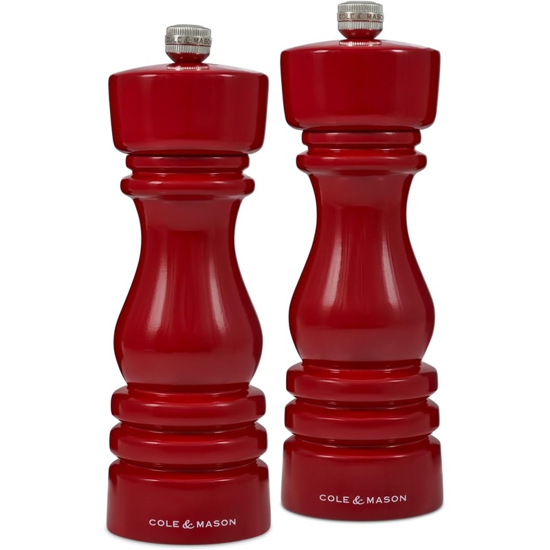 The London Collection Salt & Pepper Mill Set – 7″, Red Gloss