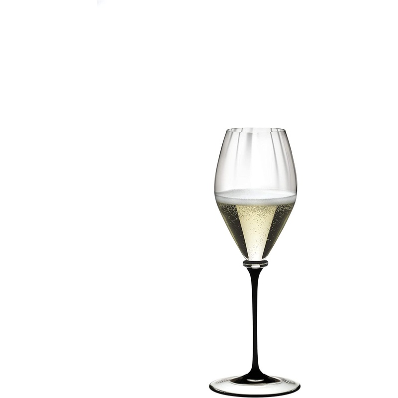 Riedel Fatto A Mano Performance Champagne Glass, 13 oz., Black Stem