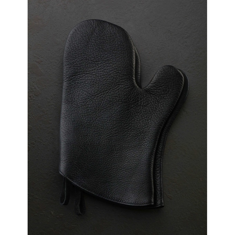 Black Leather Oven Mitts