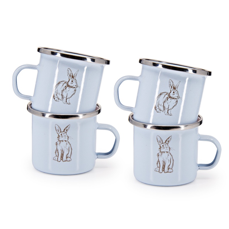 Blue Bunnies Child Mugs – Set of 4