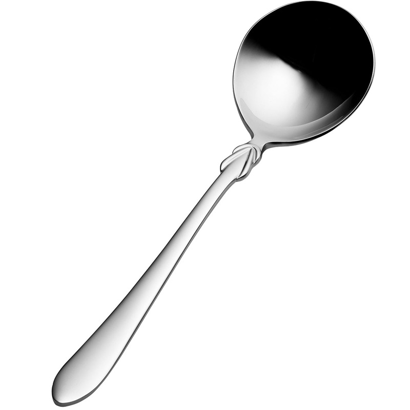Bon Chef S2301 Forever 6 1/4″ 18/10 Stainless Steel Extra Heavy Weight Bouillon Spoon – 12/Pack