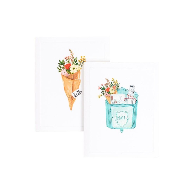 Bouquet Greetings Embossed Assorted Boxed Note Cards – 10 Note Cards & 10 Envelopes