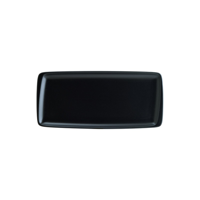 Notte 13.5″ x 6″ x h:0.75″ Rectangular Black Porcelain Platter
