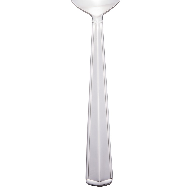 World Tableware 146 003 Vermont 8 3/4″ 18/0 Stainless Steel Heavy Weight Tablespoon / Serving Spoon – 12/Pack