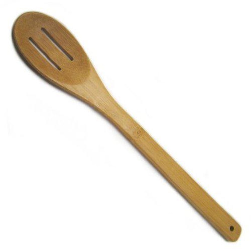 11.75in Bamboo Slotted Mixing Spoon