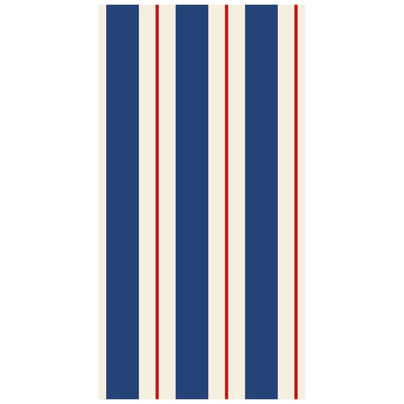 Hester & Cook Navy & Red Awning Stripe Guest Napkins