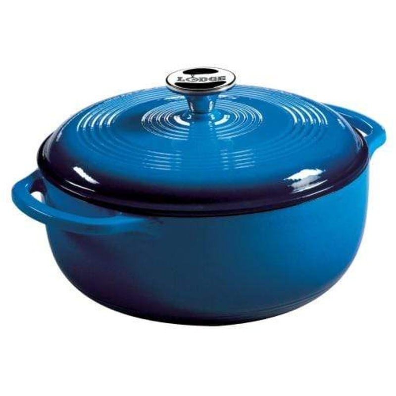 Lodge Color Enamel Cast Iron 4.5 qt. Dutch Oven – Caribbean Blue